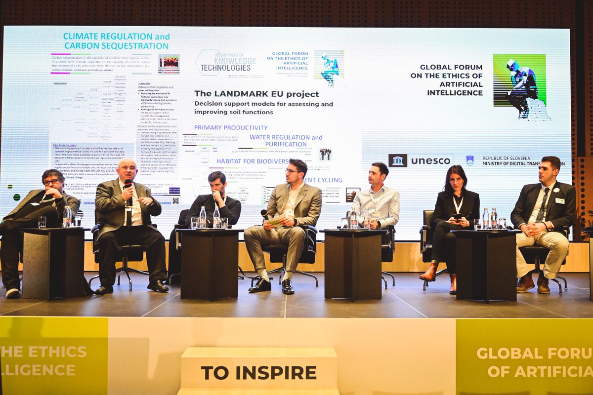 KnowledgeTechn2's tweet image. Sašo Džeroski participated in the panel discussion on "AI in the service of the planet" at the Gobal Forum on Ethics of AI: unesco.org/en/forum-ethic….