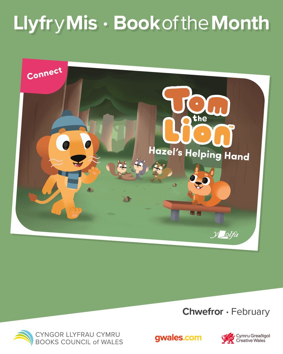 🦁Tom the Lion: Hazel's Helping Hand - John Likeman is our #ChildrensBookOfTheMonth.

📚 This series of books for children promotes literacy, wellbeing and mental health, following the NEF's Five Ways to Wellbeing model.

#ChooseBookshops #LoveReading 
<a href="/YLolfa/">Y Lolfa</a>