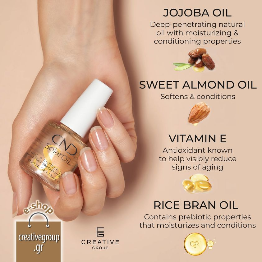 To νέο, ανανεωμένο, βραβευμένο επί 40 έτη, Solar Oil™ της CND™ από την Creativegroup. Ενυδάτωση και περιποίηση νυχιών και επωνυχίων με το αποκλειστικό μείγμα τεσσάρων φυσικών ελαφρών ελαίων. 
✔️creativegroup.gr
.
#cndgreece #creativegroup #CNDSolarOil