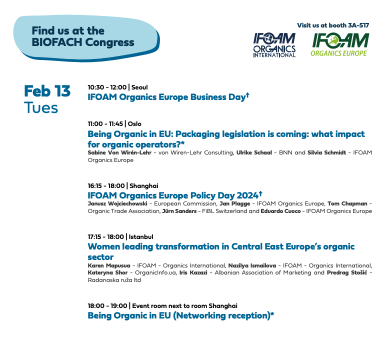 ifoamorganics's tweet photo. The @BioFachVivaness trade fair starts today, and we are thrilled to see you at our sessions. Together with @OrganicsEurope we will host five sessions. Get more information ➡️ https://t.co/KzBhWTq8gw
#BIOFACH #VIVANESS #INOFO #LuvOrganic #Organic https://t.co/jMRi4mGisk