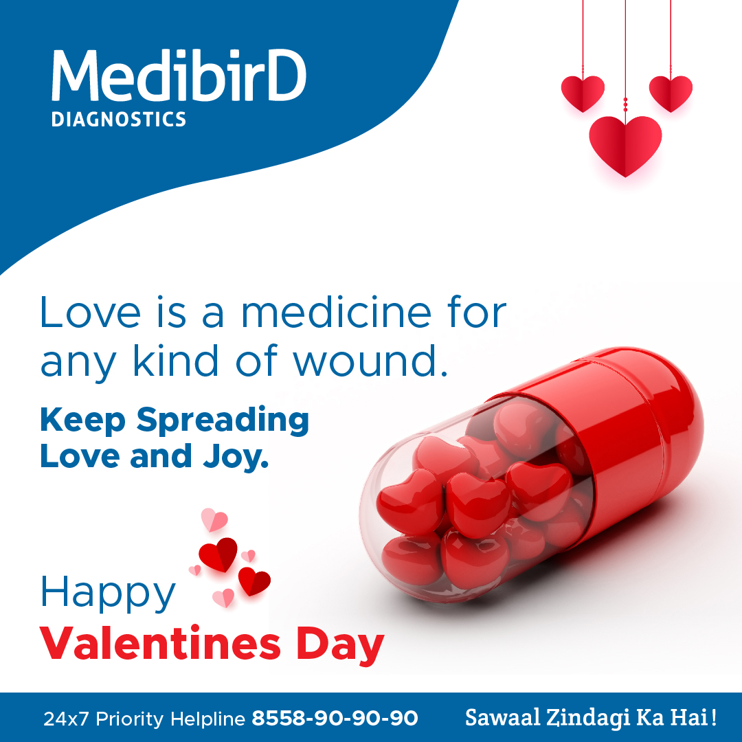 MedibirdD's tweet photo. Love is the underlying force to overcome life's challenges. Let's share the feeling and spread it around on Valentine's Day.
#SawaalZindagiKaHai #medibird #pathology #medibirddiagnostics #medibirdfamily #ValentinesDay  #Valentine https://t.co/FzbHBy3eiP