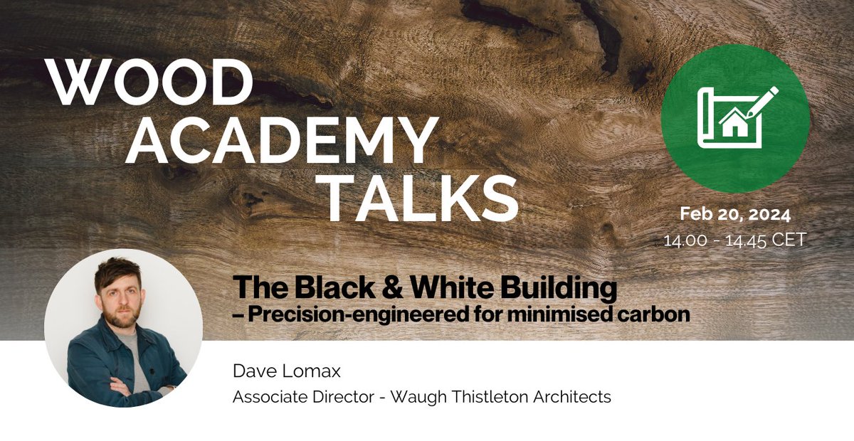 💬🌲Wood Academy Talk – on the Build-in-Wood Community

🕑 This time next week: February 20th, 2024 14:00 - 14:45 CET

🔎𝗡𝗲𝘅𝘁 𝗳𝗼𝗰𝘂𝘀: The Black&amp;White Building - Precision engineered for minimised carbon

👉Find the Build-in-Wood Community here: community.build-in-wood.eu/networks/event…