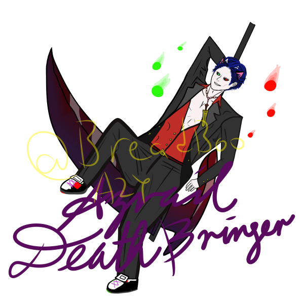To the dashing death god <a href="/AzrailDeath/">Azrail_Death_Bringer | EN Vtuber</a>
Happy Birthday!!! Hope you liked what I did.

P.S. I had too much fun drawing your torso and your "poledancing"