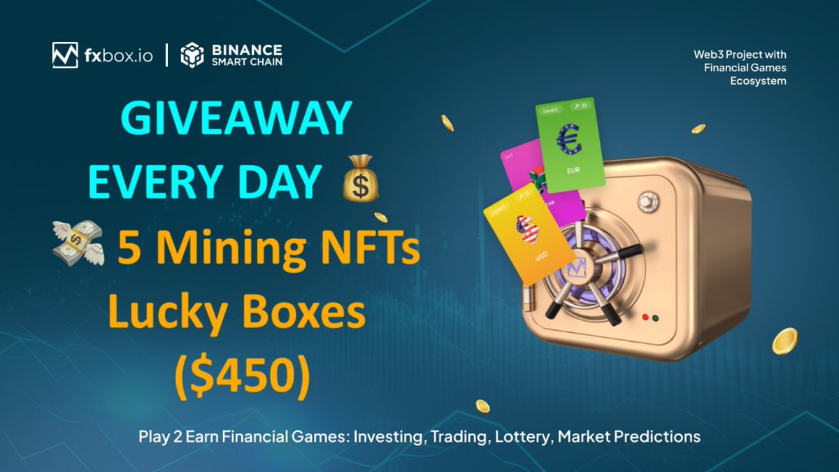 Aladd1nCenter's tweet photo. ๐ฃ FxBox ะกoming soon!
๐ฐ Giveaway Every Day ๐
๐ธ 5 Mining NFTs (Lucky Boxes) = $450
๐ 3 Winners (3+1+1 NFTs)
About Mining NFT ๐ https://t.co/PKYZdWPZRk
๐ https://t.co/AhZlke4bnJ
#GIVEAWAY #forex #FxBox #AladdinCenter https://t.co/sPT7A4P98K