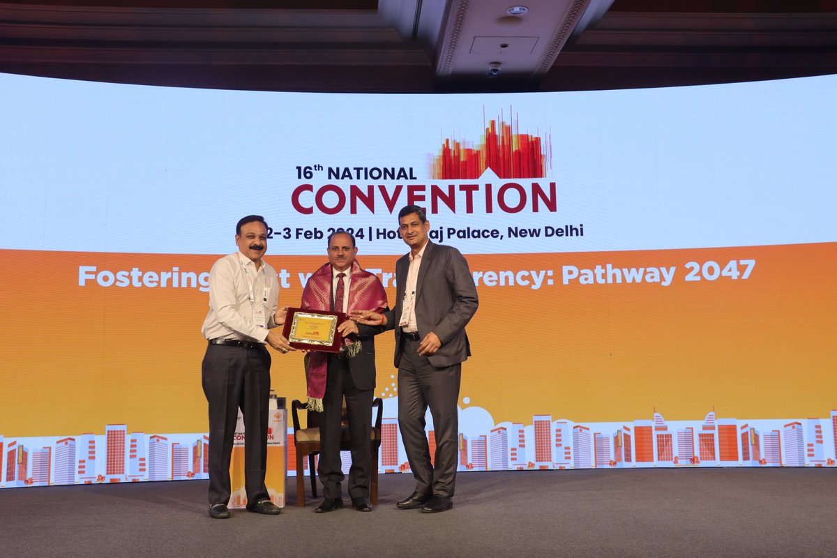 Shri Rajesh Kumar Kaushal, DG CPWD gave a special address on the 16th #NationalConvention of #NAREDCO on February 03, 2024 at Hotel Taj Palace, New Delhi. He elaborated the role of CPWD in Nation Building