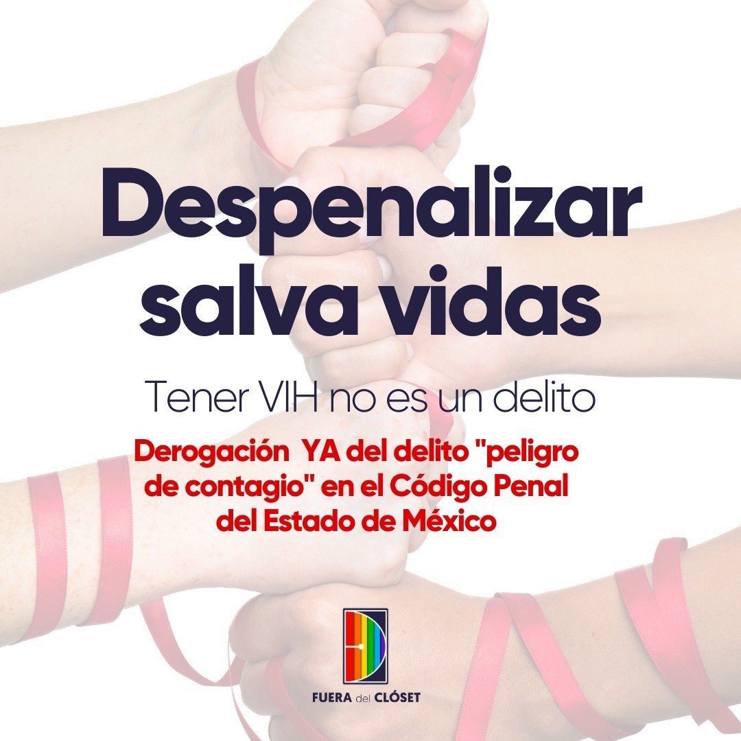 Queremos anunciarles que mañana se presentará la iniciativa de ley ante el pleno de la @Legismex para derogar el "peligro de contagio" en el Estado de México. 🔴✊

El proyecto fue impulsado por el equipo de esta organización civil desde hace año. #EdomexSinSerofobia (1)