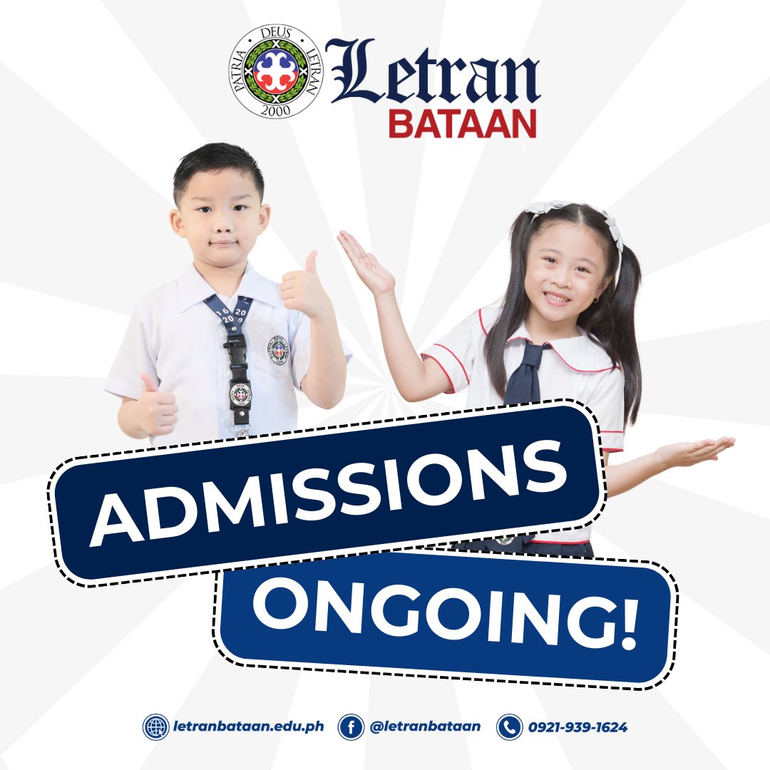 Embrace the warmth of the Arriba Spirit! ADMISSIONS ONGOING! Online Application Procedures: letranbataan.edu.ph/Home/Admission Walk-in applicants are welcome. Welcome, future Letranites! Arriba!