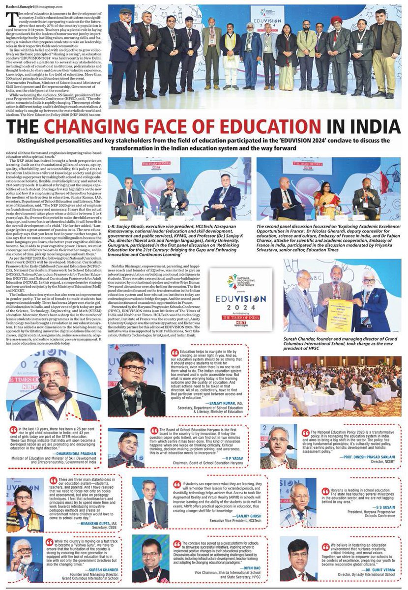 Vitisharma's tweet photo. This is “changing face of education” in India? Really?! @EconomicTimes carries feature today on #Eduvision2024, an initiative by @timesofindia &amp; @NavbharatTimes -conclave of who’s who in educatn in India.With >90% educators women in schools, where r the women in management??! https://t.co/Wk4liaqOhA