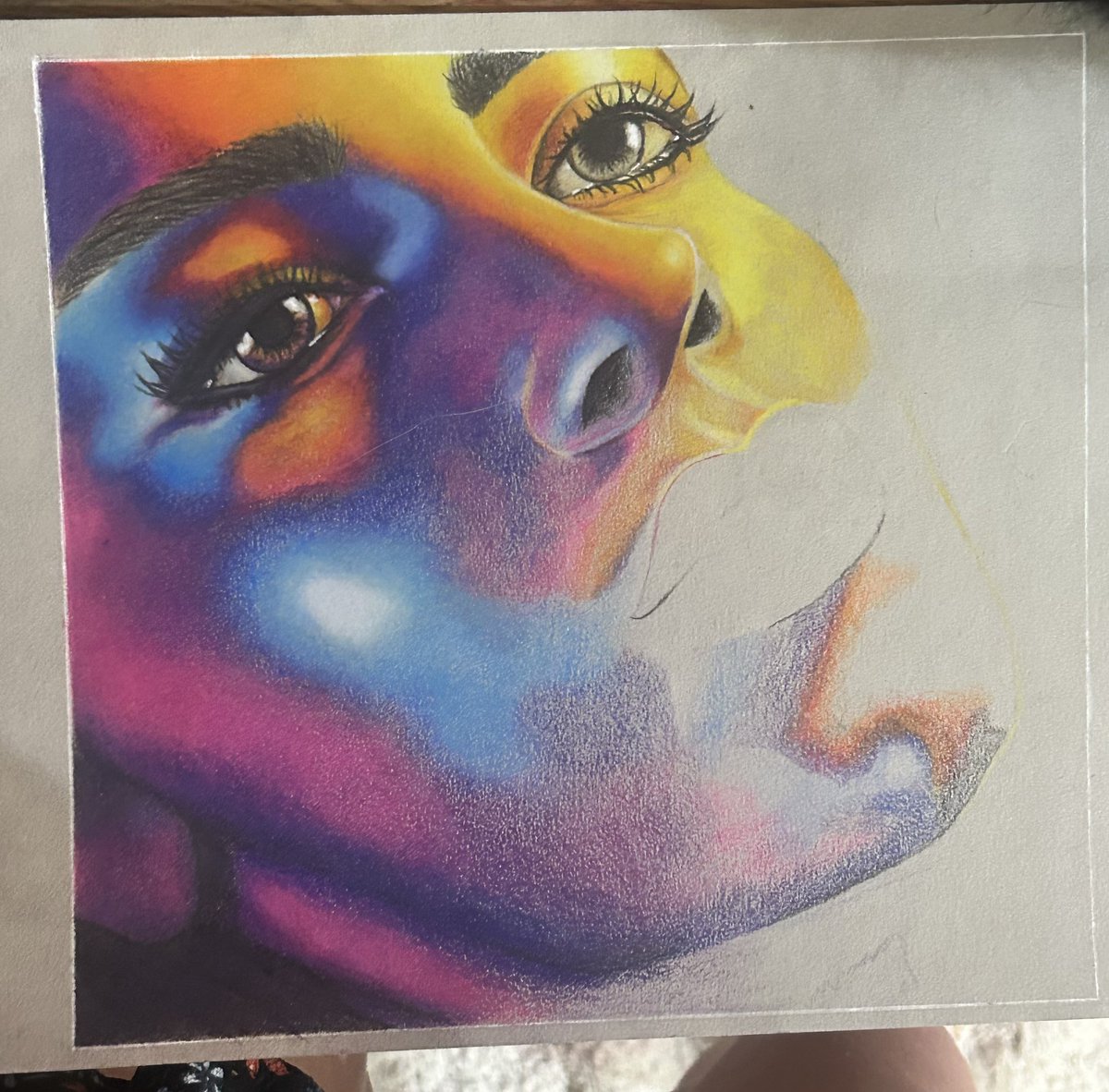 Montana__Ruby's tweet photo. The piece I’m working on atm if anyone wants to see! The left eye is a bit funny looking because I haven’t drawn anything in like 8 months but it’s turning out pretty well considering https://t.co/hA7ts9i6Dn