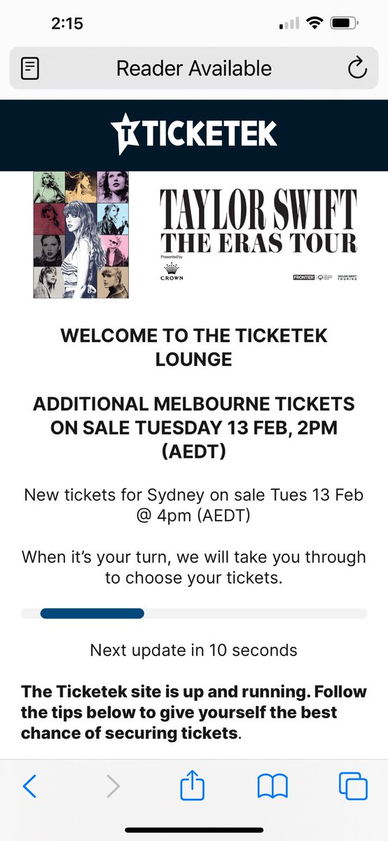 Thanks again @Ticketek_AU I guess I’ll always be on the outside