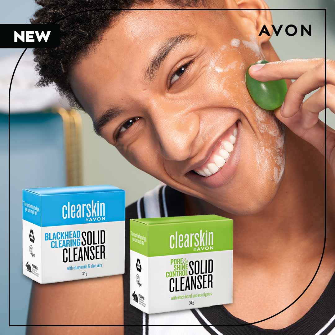 ThingsAvon's tweet photo. Your new eco-friendly solid cleansers remove dirt, oil &amp; impurities leaving skin looking clear, revitalised &amp; mattified 🤩

https://t.co/Pzp5ciFqmR

 #AvonSouthAfrica ⁦@AvonSouthAfrica⁩ ⁦@ThingsAvon⁩ https://t.co/ZH0uYsTcGT
