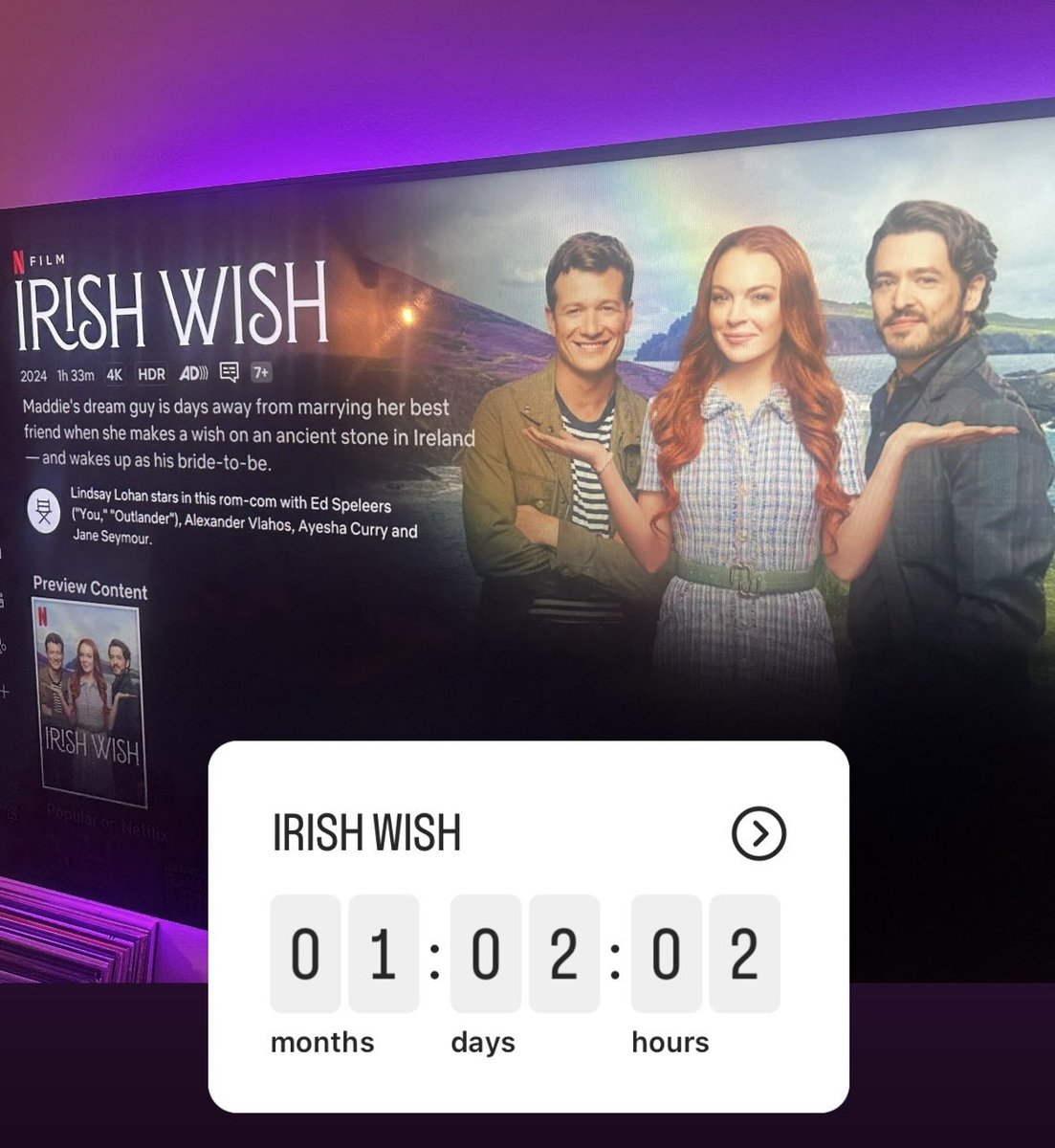 📸 | New picture of Lindsay Lohan’s upcoming film “Irish Wish” has been revealed.

— The movie is out March 15 only on Netflix.