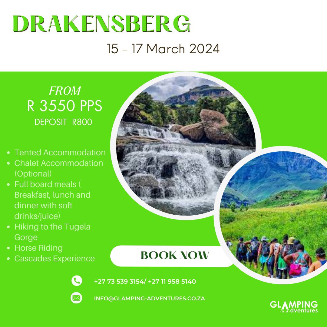 Let’s chase waterfalls, star gaze, bath in natural pools, hike, network and ride the horses…Destination Drakensberg awaits #KZNhasItAll #LetsGoWild
