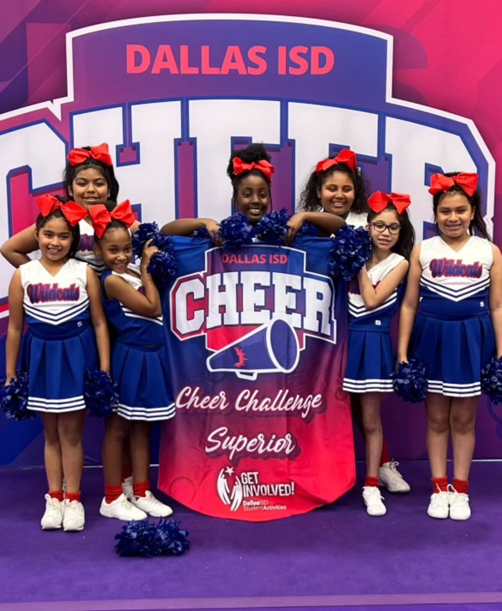 WMYwildcats's tweet photo. Huge shoutout to 
Ms. Derrough and Ms. Smith.💃💃
LADY WILDCATS received “CHEER CHALLENGE SUPERIOR”. 
The highest level award for cheering.📣 📣🫡 . 
When we say #winningseason  we mean it. 
Great work coach D 🥳
#LADYWILDCATS
#winningseason
#DALLASISDSTRONG 
#Dallasisd 
#2thetop https://t.co/msZQj1ci8u
