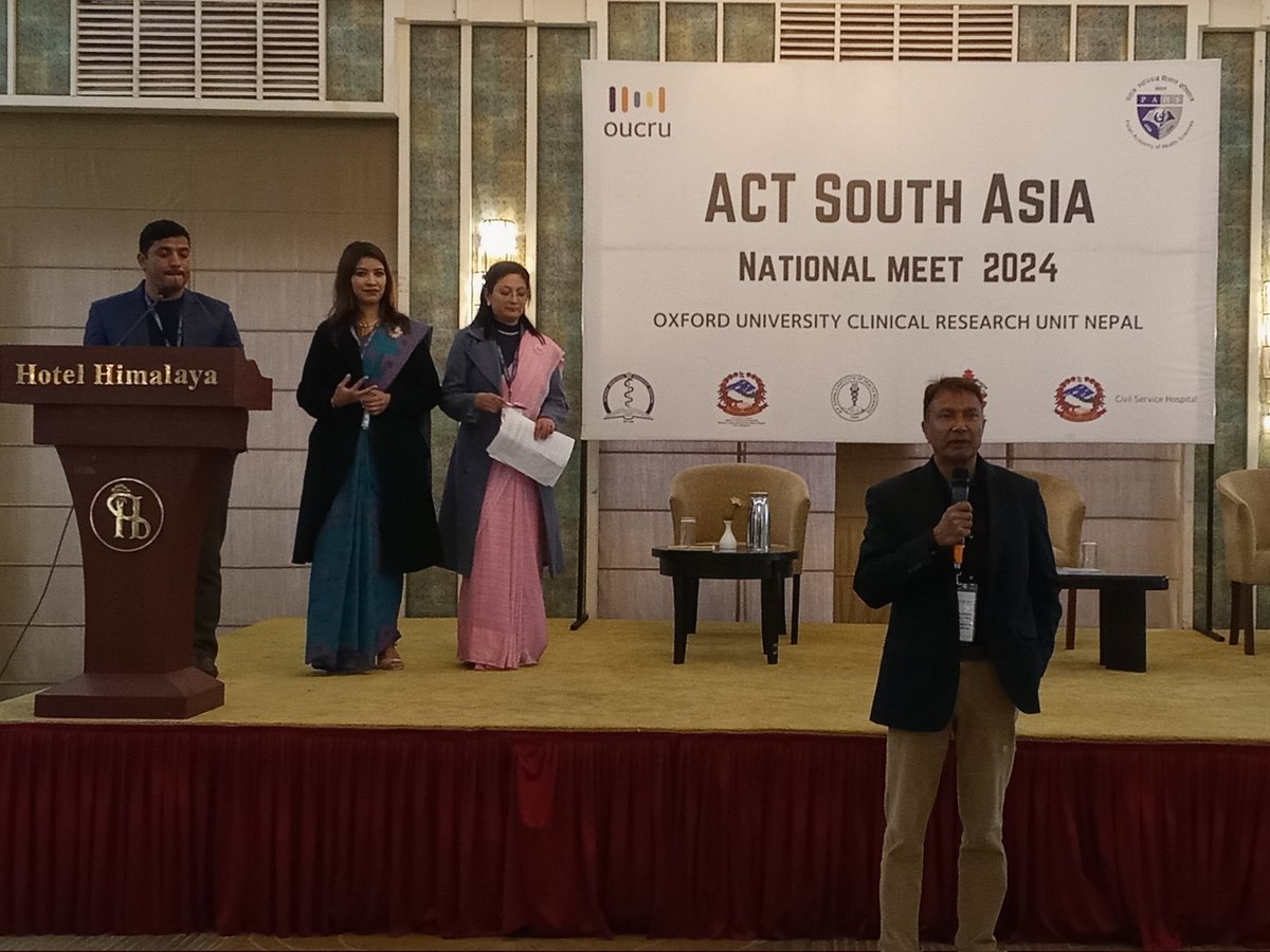 SWORNIMGYAWALI's tweet photo. Dr. Damodar Gajurel, Site PI for Civil Service Hospital addressing the Queries regarding #ACTSouthAsia and challenges faced during the Clinical Trial.
#ACTSouthAsia2024 https://t.co/dC18RvWO54