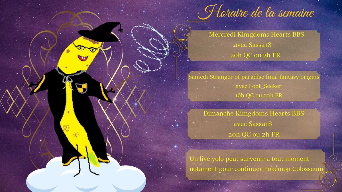 Un planning ! ça fait longtemps lol