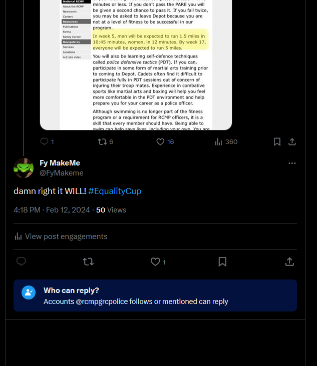 FyMakeme's tweet photo. @rcmpgrcpolice @Derekrants @DiagolonPrime @Jeremy_MacKenzi @freechid 

Seems we stepped on the #horsetramplers toes again. NO COMMENTS allowed on the #BruteSquad post about #EqualityForAll 

such #policefragility #NoSenseofHumor https://t.co/WeokY2Hzt3