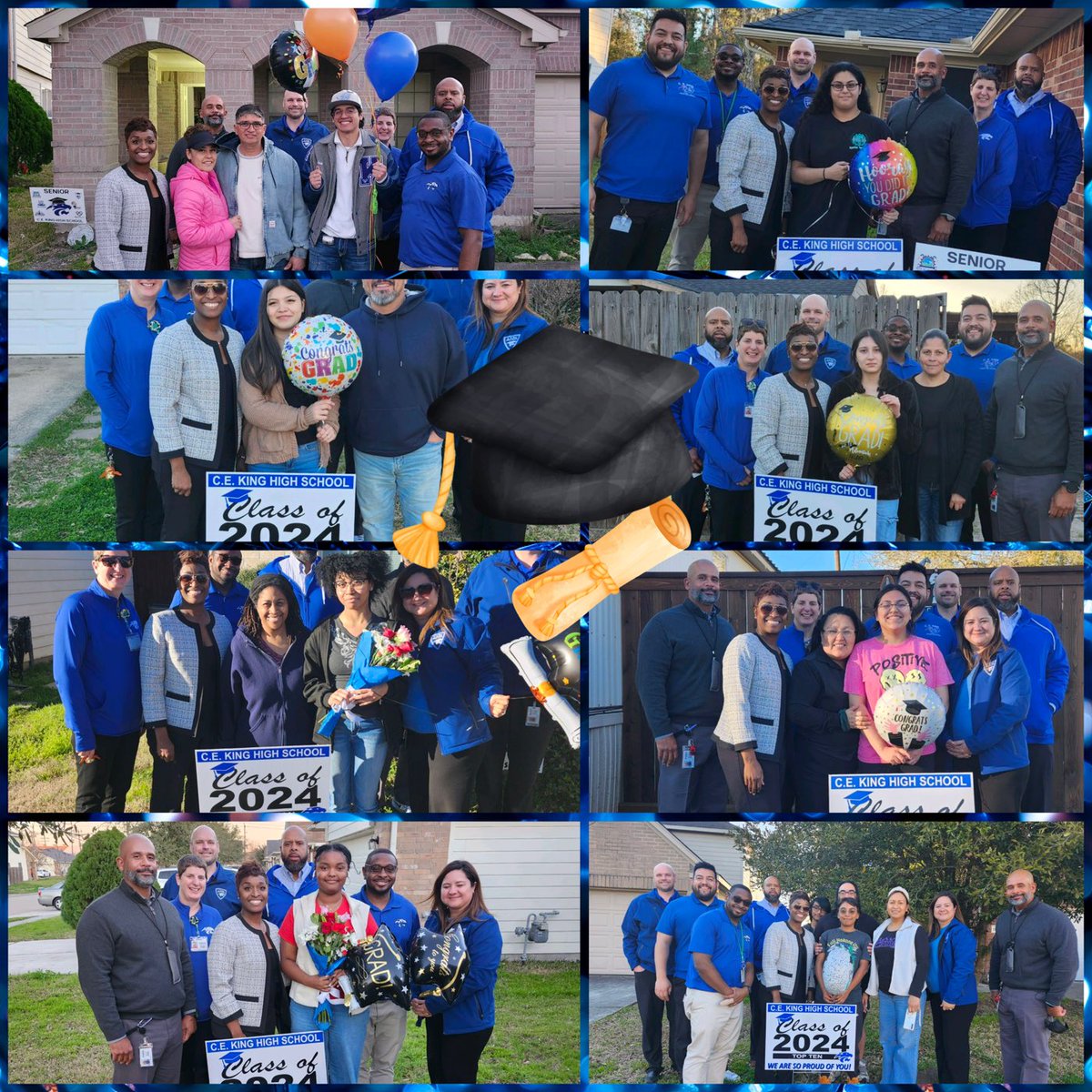 Howard_Educator's tweet photo. Today we surprised the Top 10 Ranked Seniors at their homes with custom yard signs to commemorate their hard work. What a BLAST! ⁦@SheldonISD⁩ https://t.co/7n5EK6NF24