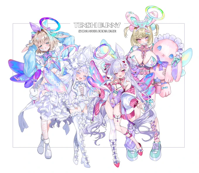 天使バニーシリーズのグッズ(アクスタメイン)7月販売予定しています。また天使バニー3兄妹のステッカーも同時期発売を考えています…!お待たせしてしまってすみません。 