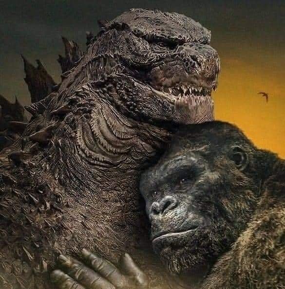 #Godzilla y #Kong tendrán una relación muy disfuncional entré amigos y policías en #GodzillaXKongTheNewEmpire A lo Goku y Vegeta quizás.