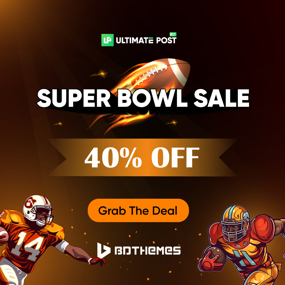 postkitpro's tweet photo. Super Bowl deals that'll tackle your hassle away! 🏈 Enjoy 40% OFF on Ultimate Post Kit. Don't miss out, snag the touchdown deal now! 👉 https://t.co/y2cQf62FPW

#WordPress #SuperBowlDiscounts #SuperBowlSales #VfBM05 #WWERaw https://t.co/POarOYuCJZ