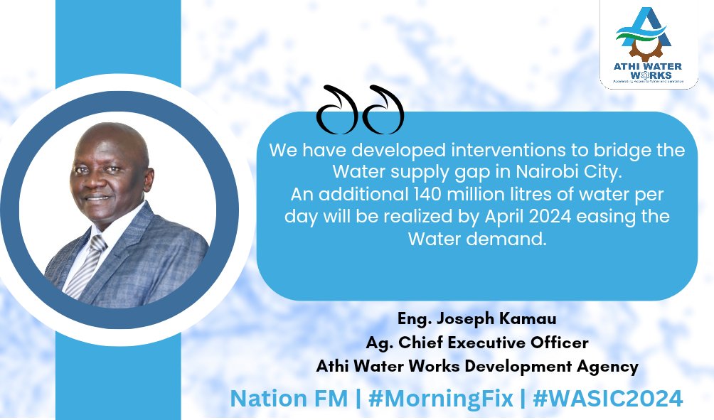 AthiWaterWorks's tweet image. The Northern Collector Tunnel Phase I expected to bridge the water demand for Nairobi City by adding an additional 140 million litres per day by April 2024 - @EngJosephKamau
#morningfix #wasic2024 #WaterIsLife #InvestInWaterKE @NationFmKE