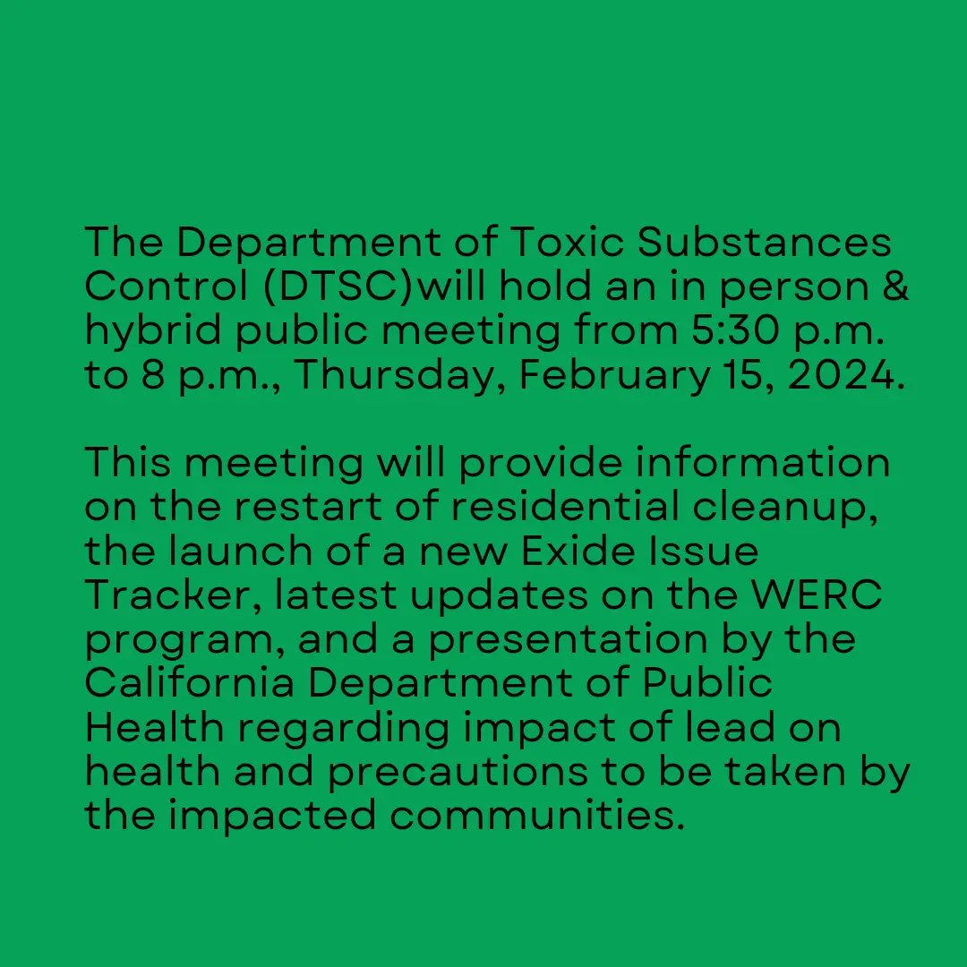EYCEJ's tweet photo. The Exide fight is far from over! 

@CaliforniaDTSC is holding an Exide Public meeting 2/15 in Maywood 

The hood is still watching 👀

#WeAreJustTryingToBreathe
#FightingForLife
#NoMoPlomo https://t.co/cADACjhaF0