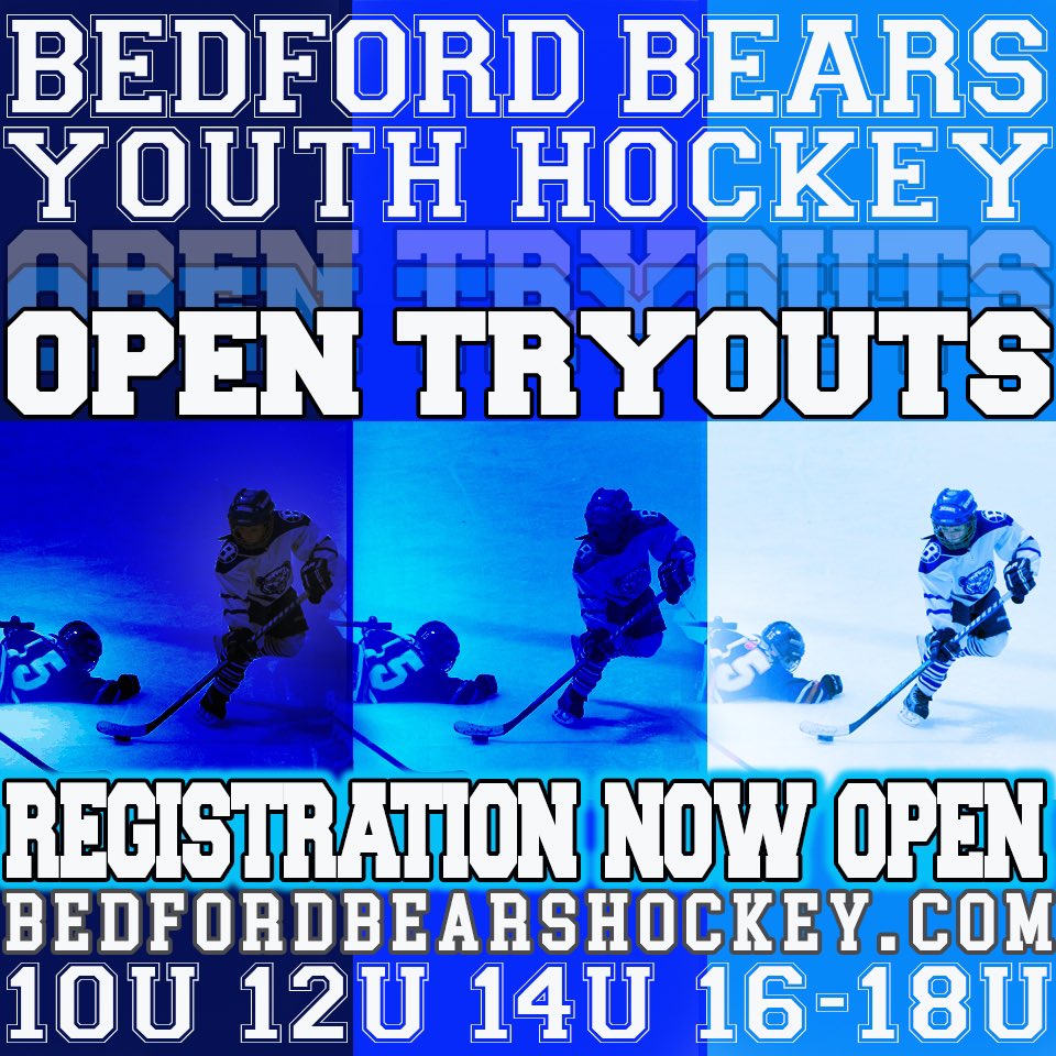 Bedford Bears Youth Hockey Tryouts Registration is Open!  10U thru 18U teams for 2024/2025 season. Dates &amp; registration at: bedfordbearshockey.sportngin.com/register/form/…  #bedfordbearshockey #youthhockey #westchestercounty
