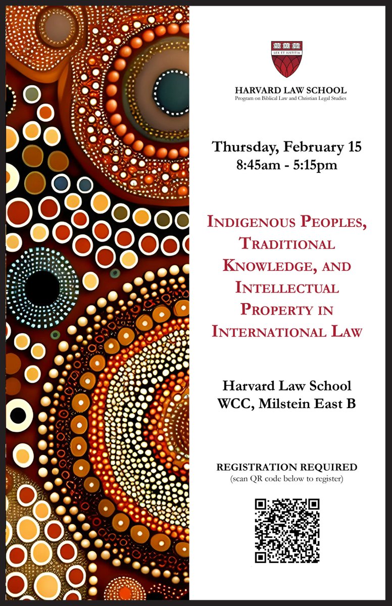 Looking forward to speaking at Harvard Law School's conference on "Indigenous Peoples, Traditional Knowledge, and Intellectual Property in International Law" in less than 3 days. 

Register here to attend: lnkd.in/enu5MR9W