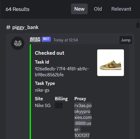 Bot: @KylinBot Proxies: @PookyyAIO Best Support: @GaiGaiFNF CG: @BrenNotify_ @Sneakeratom