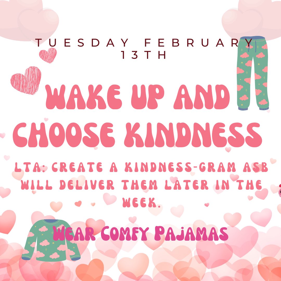 Wake up and be kind. That’s the theme for tomorrow’s 1st day of #kindnessweek 🤗 #bekind Hope to see you Hawks in your PJs.