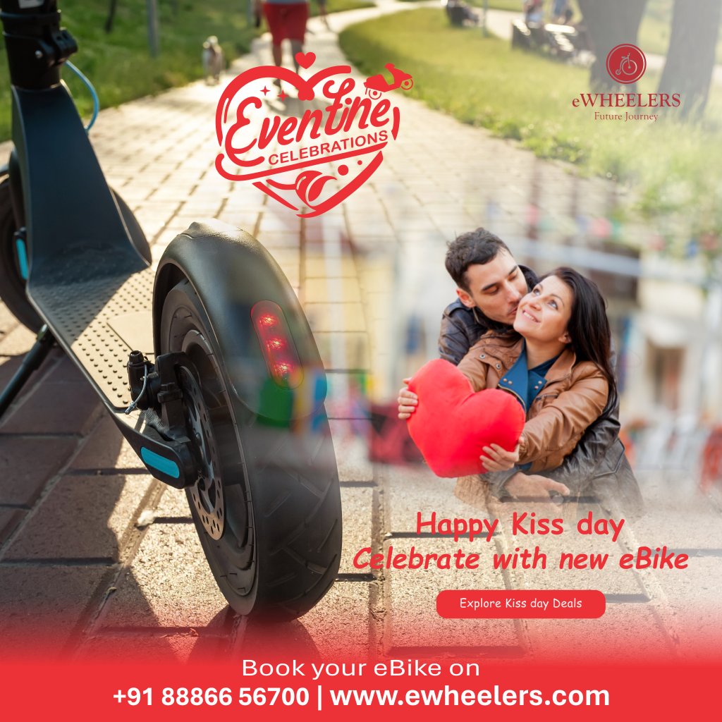 eWheelersIndia's tweet photo. Express your love with eBike on this Kiss Day.
Go and grad the exclusive Kiss Day deals.
Click here for your offers: https://t.co/7Q6vuejSuY
#KissDay #ValentinesDay #ebikes #eventine #ecofriendly #ewheelers #micromobility #celebrations https://t.co/EPA5FeHPiq