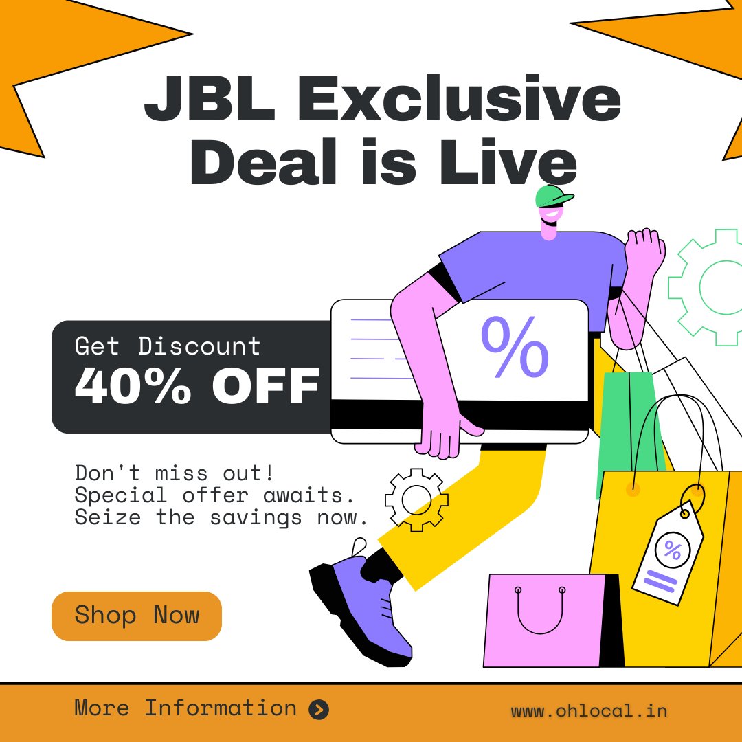 ohlocal's tweet photo. 🔊 Hey Delhi-NCR! 🎶 Dive into the ultimate JBL experience with deals LIVE on OhLocal platform in #Gurugram, #Noida, #Ghaziabad, #Faridabad, and #Delhi

🔗https://t.co/YssSzrBwoI

Hurry!! Grab your now

#JBL #OhLocalDeal #ShopSmart https://t.co/DaaoS7qDOS