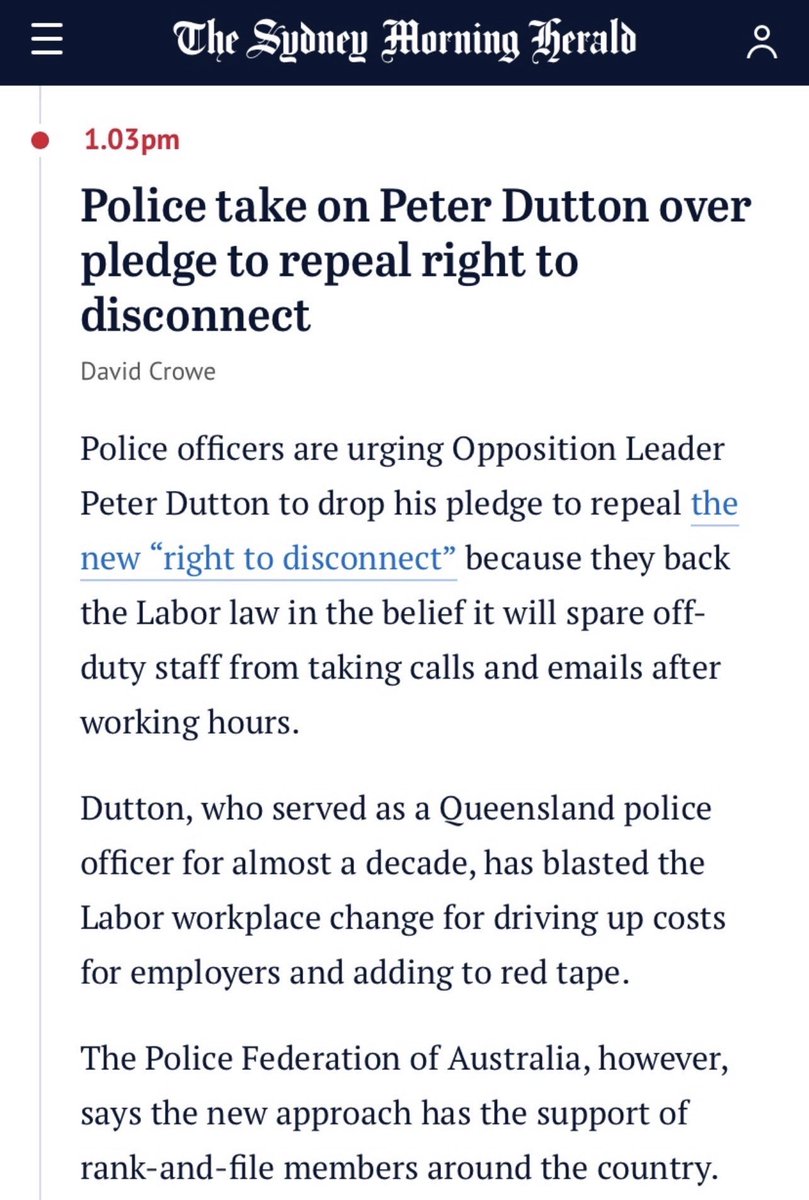 JElliotMP's tweet photo. Peter Dutton wants to slash working conditions for police officers. 

He wants them to work longer and get paid less. 

As a former frontline police officer, I’m on the side of our first responders. https://t.co/dgChehqCMl