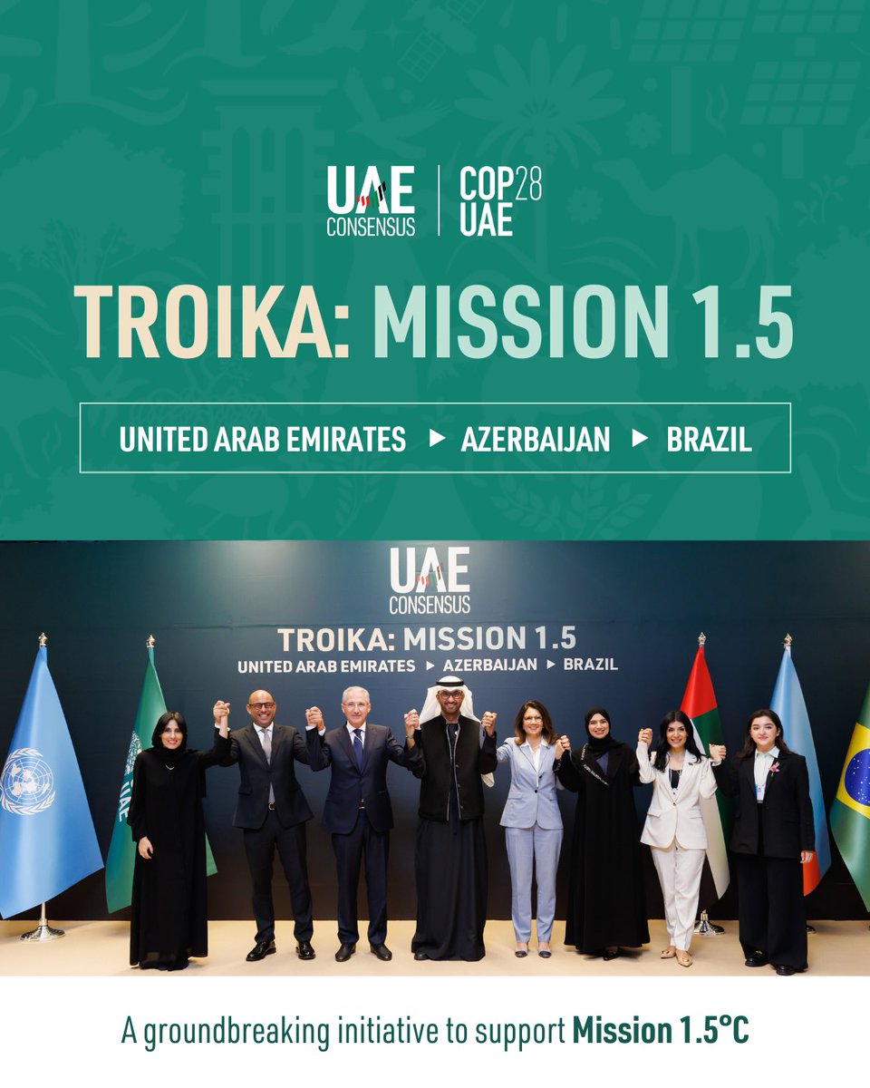 COP28 has today launched the COP Presidencies Troika, a partnership with Azerbaijan and Brazil to improve cooperation and continuity between current and future COP Presidencies, leading to increased climate action in support of ‘Mission 1.5°C’. Troika will provide a platform for