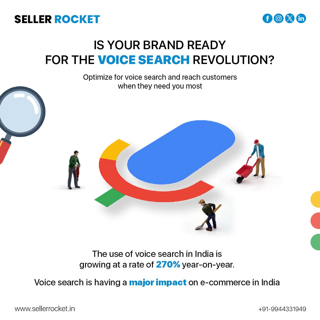 SellerRocket1's tweet photo. Future calling! 📞 Voice search 🗣️

Is your e-commerce store ready for the rise of voice search? 🚀

Rising Popularity: Studies predict that 50% of searches will be voice-based by 2025! 🎯

#ecommerce #voicesearch #futureofsearch #seo #marketing #onlinestore #alexa https://t.co/JcqmaC2M1r