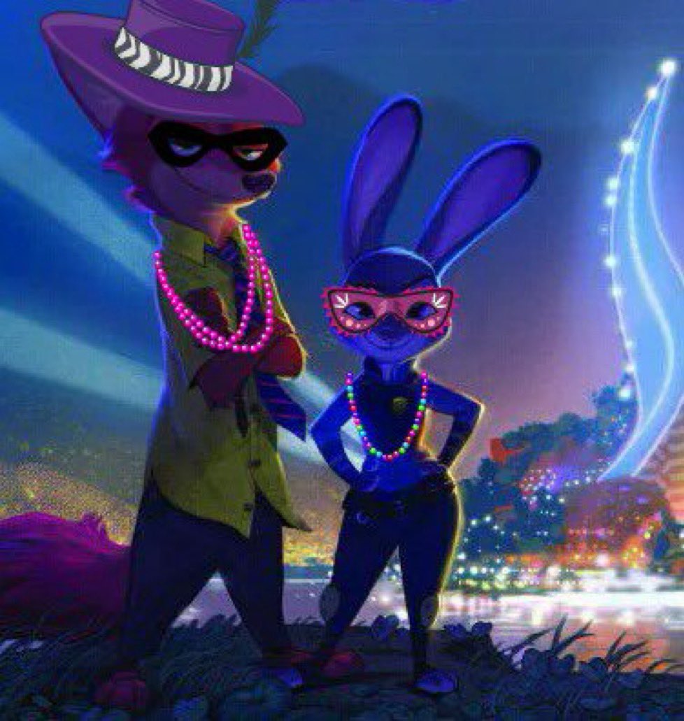 NickWildeRP's tweet photo. Happy Mardi Paws and Cat Tuesday from Gnu Orleans & Zootopia!
🎭🎉🐰🐾🦊 #Zootopia #FatTuesday #MardiGras #PartyAnimals #NickWilde #JudyHopps #Clawhauser @_rich_moore #ByronPHoward @thejaredbush @DisneyAnimation @DisneyZootopia #HappyMardiGras #HappyCarnival #CatTuesday https://t.co/bU4yn1llfM