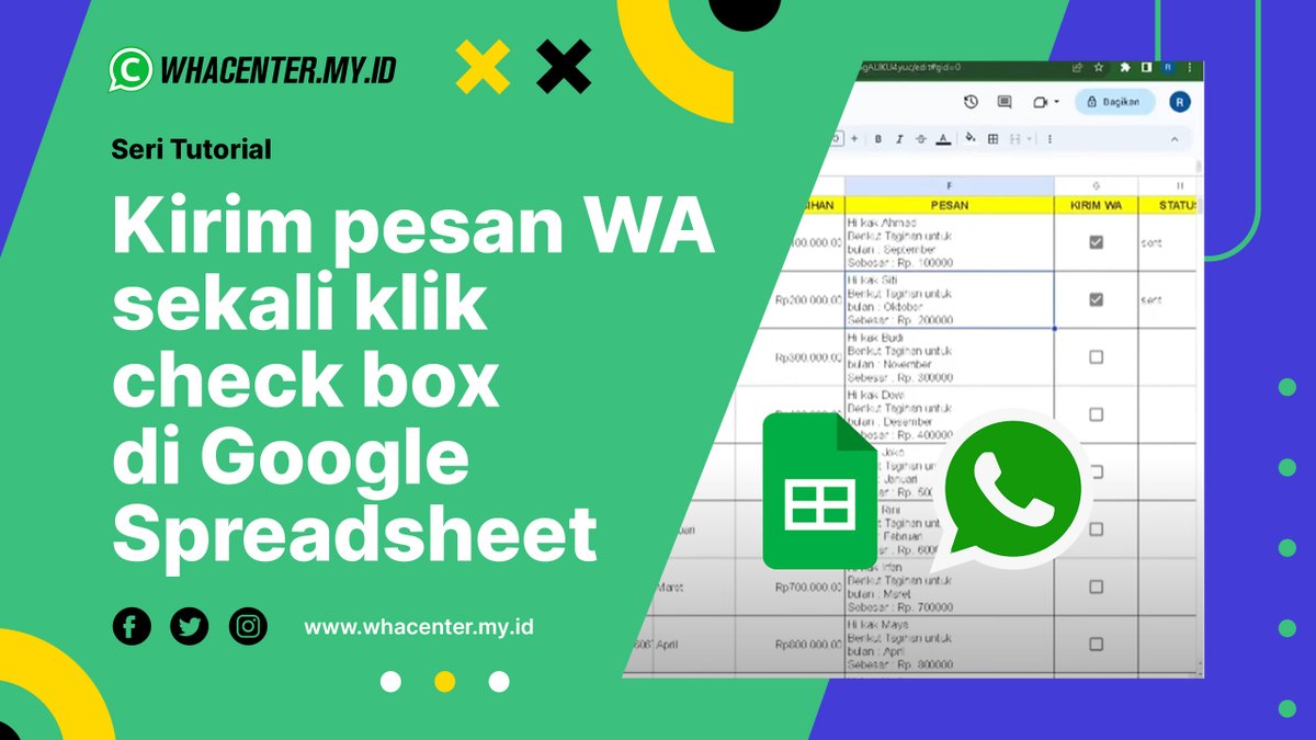 whacenter's tweet photo. Kirim pesan WhatsApp sekali klik menggunakan check box di Google Spreadsheet

https://t.co/B6c4rOcfES

===========
WhaCenter - WA API Gateway &amp; Support Multidevice

Mau order atau langganan WhaCenter? 🌐https://t.co/E5N8WQPRKi | 📷https://t.co/6bcjz4DyA5

#whacenter #googlesheets https://t.co/kTNcviVAJo
