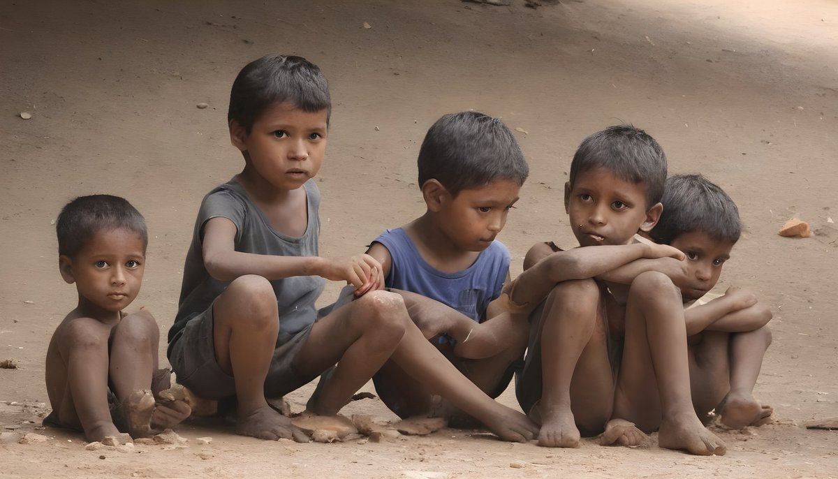 Raed_cx's tweet photo. Millions of children around the world go to bed hungry every night, their stomachs gnawing with hunger pains as they try to sleep, a stark reminder of the inequalities that persist in our society. https://t.co/TrkMSPTOrD