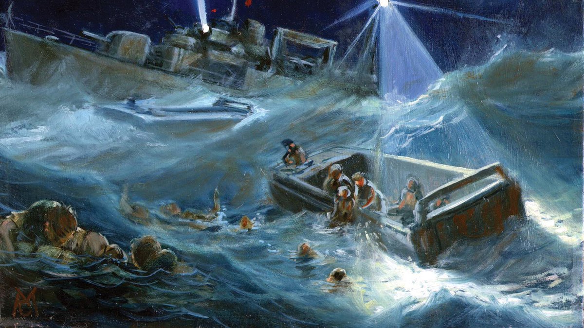RosanthaTindall's tweet photo. Random historic #shipdisaster info!
The USS Indianapolis was a US Navy heavy cruiser. On July 30, 1945, she was torpedoed and sank, leaving approximately 890 men in the open water with limited supplies. Of those men, only 316 survived to be rescued four days later. https://t.co/oMsCSdpcnX