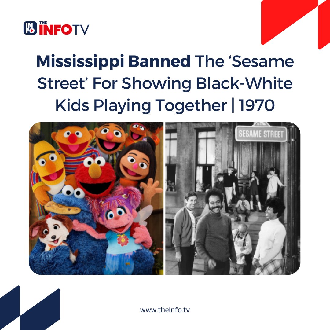 #SesameStreet | Six months after the debut of Sesame Street, an all-White commission decided Mississippi was “not yet ready for it.”

- According to one member, because it showed Black and White kids playing together.

#70sShows #90sShows #GaliGaliSimSim #TVHistory #TheINFOtv