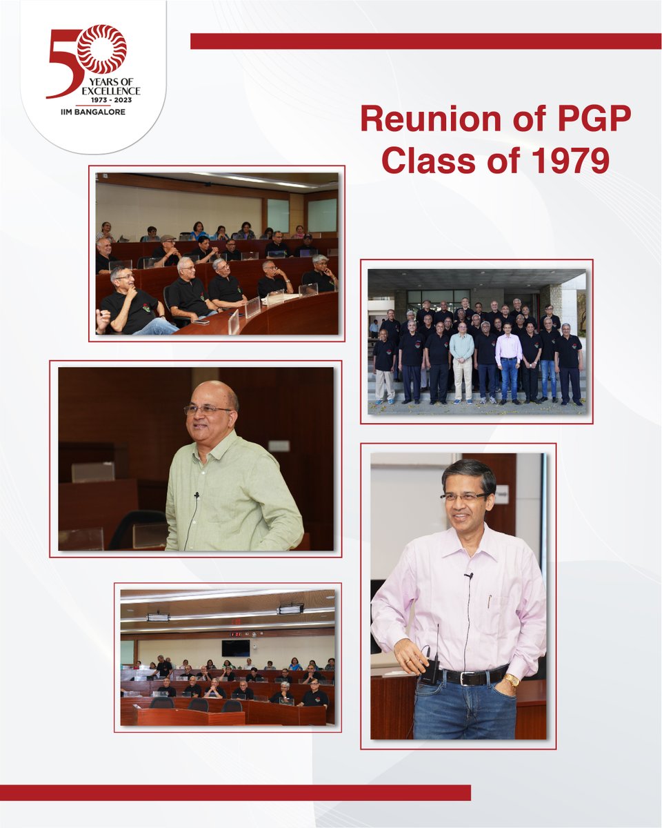 PGP Class of 1979 celebrated their #reunion at #IIMB on 12th February 2024. Prof. @rishikesha, Director, IIMB and Prof. Sourav Mukherji, Dean, Alumni Relations & Development, IIMB, met and addressed the #alumni. #iimbangalore #students #celebration #pgp