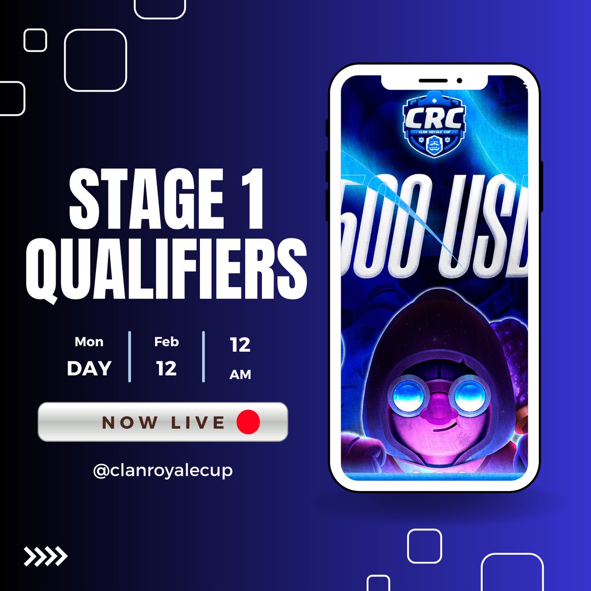 clanroyalecup's tweet photo. 🔵 𝐂𝐑𝐂 𝐐𝐔𝐀𝐋𝐈𝐅𝐈𝐄𝐑𝐒 𝐈𝐒 𝐋𝐈𝐕𝐄 ⚪️

Out of 22 clans who are participating in qualifiers, only 11 clans will be able to qualify for stage 2!

#CRC👑 https://t.co/idiFRuZlef