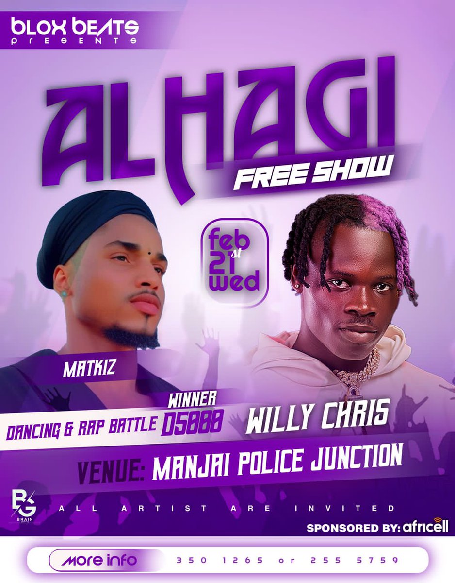 iam_matkiz's tweet photo. I'M BEEN CONFIRMED β
FOR WILLY CHRIS ALHAJI FREE SHOW ON WEDNESDAY 21st FEBRUARY 2024 LIVE AT MANJAI POLICE JUNCTION, The Gambia π¨
Let's come out in large numbers to support African (Gambian) music
#Matkiz
#willychris
#alhajifreeshow
@onlyfangains
@Highlight_xyz https://t.co/Zech9RGJXY