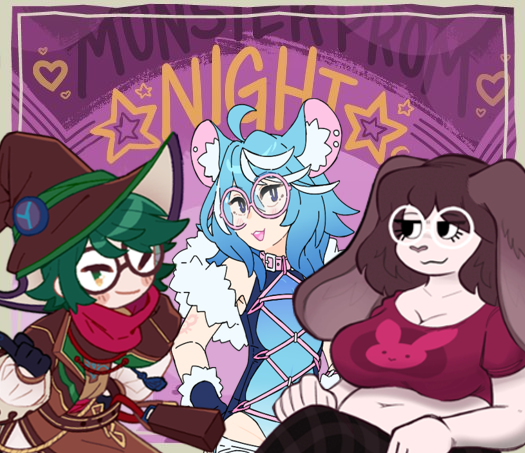 PlusSizedPup's tweet photo. This Valentine's Day... Will these 3 Tubers be able to find a date to the Monster Prom? There's only one way to find out... WEDNESDAY 4CST https://t.co/mLxq64m7PY https://t.co/5h77NfQZO5