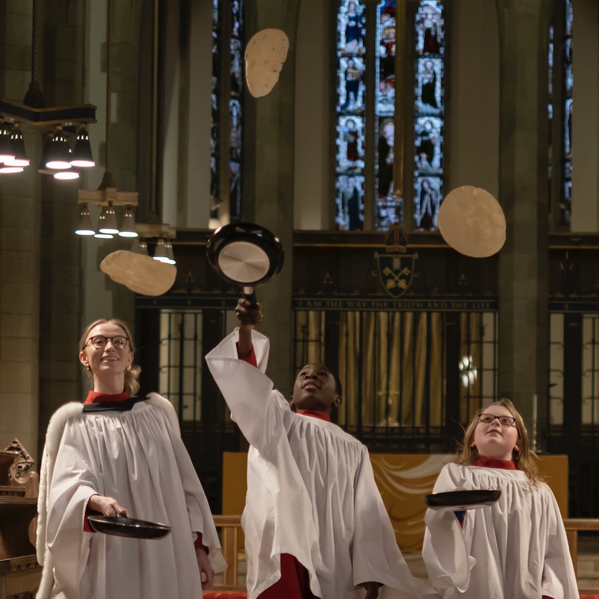engcathedrals's tweet photo. Pancake day and @bfdcathedral were up bright and breezy to get cracking. 
Some good height on the toss being shown too. 
#PancakeDay #PancakeToss #Bradford #BradfordCathedral https://t.co/VYC6KyDwjk