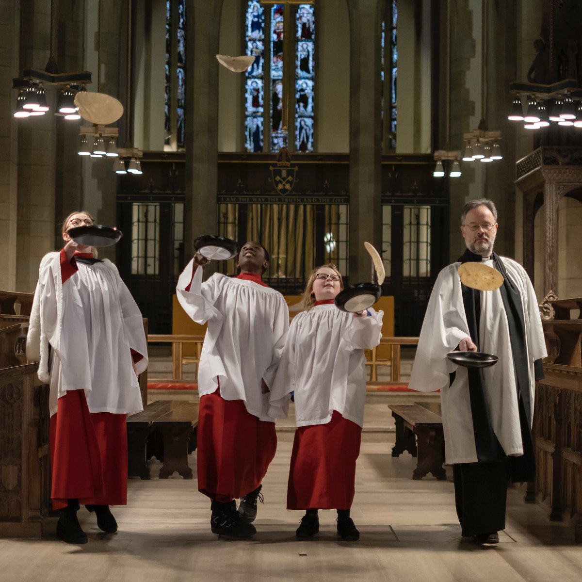 engcathedrals's tweet photo. Pancake day and @bfdcathedral were up bright and breezy to get cracking. 
Some good height on the toss being shown too. 
#PancakeDay #PancakeToss #Bradford #BradfordCathedral https://t.co/VYC6KyDwjk