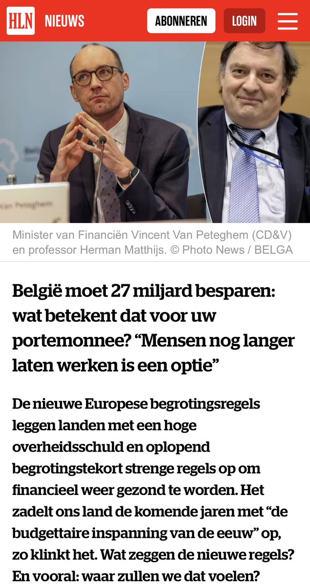 VincentVandep8's tweet photo. 27 miljard besparen? 
Op wie, op wat?
Op alle gemaakte achterkamer afspraken? 
Op de duizenden onnodige politieke postjes?  
Op de beloofde afbouw van het aantal intercommunales? 
Het vet wegsnijden in de obese kabinetten?
Op de paar honderd miljoen ‘media subsidies’?
Enz, enz.

Tuurlijk niet: laat ons gewoon het wanbeleid verderzetten, desnoods nog wat geld bijdrukken, beloftes weer maar eens niet nakomen en gewoon 27 miljard aan extra belastingen, boetes, enz opleggen. 
En dan laten we de volgende regering gewoon de schuld bij de vorige leggen. 
Toch?