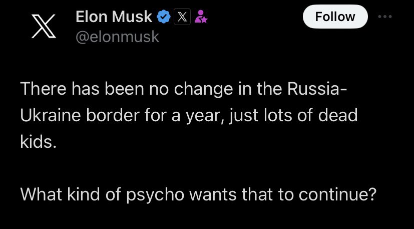 During the time when the Ukrainian Republic fell into Russian hands, we faced state partition, collectivization, the Red Terror, and artificial famine. Ukraine continues to resist because the alternative is much worse. Why don’t you ask Putin to just stop instead? <a href="/elonmusk/">Elon Musk</a>