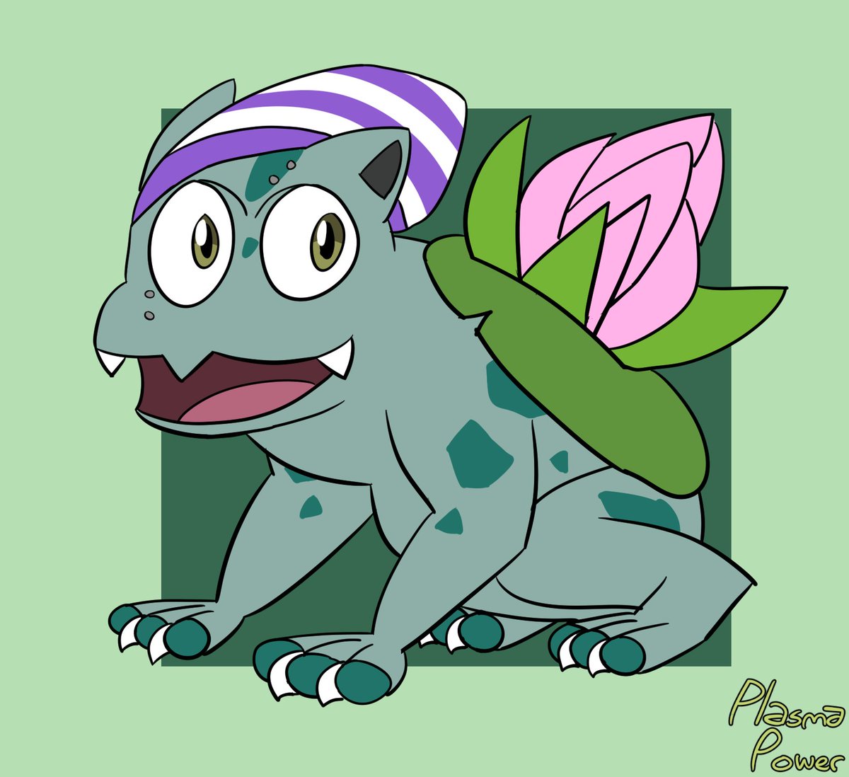 plasmap0wer's tweet photo. Just realized that the Bulbasaur line were meant to be frogs. As a frog lover myself, I had to make a sona of Ivysaur. https://t.co/e7Op6spjMx